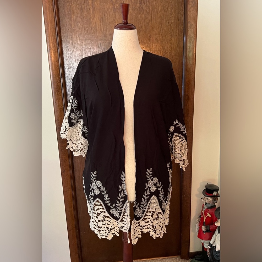 Cejon Black with Ivory Lace Cover Up
